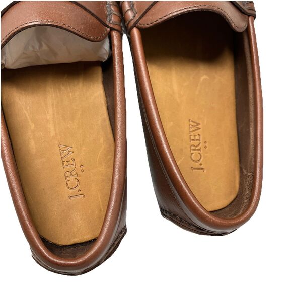 J Crew Mens Leather Driving Loafers 9 Brown Dress‎ Shoes Moccasin AW685
